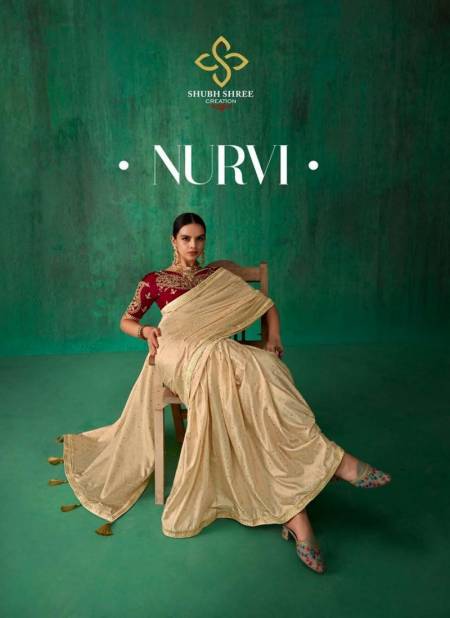 Nurvi By Shubh Shree Satin Jacquard Wedding Wear Saree Suppliers In India